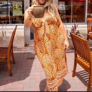 NWT Knox Rose Plus Size Dress orange brown 2X